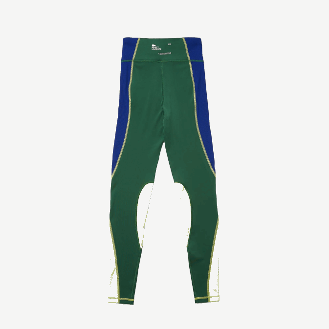 vert bleu jaune flashy bzq V6HV2534 femmes Lacoste legging sport effet maille color block