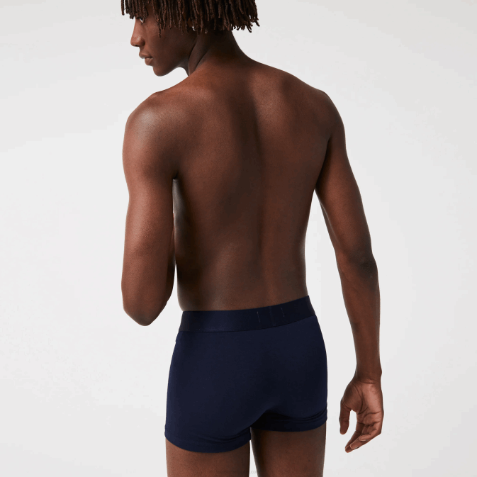 vert bleu marine blanc p52 V6HV1341 Hommes Lacoste Lot de 3 boxers dépareillés en coton stretch