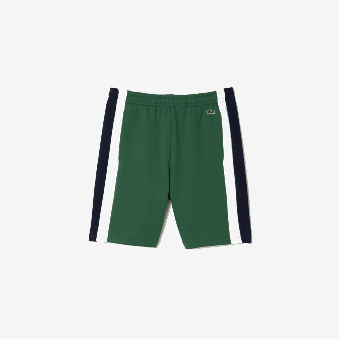 vert bleu marine blanc wn7 V6HV456 Hommes Lacoste short color block en molleton brossé
