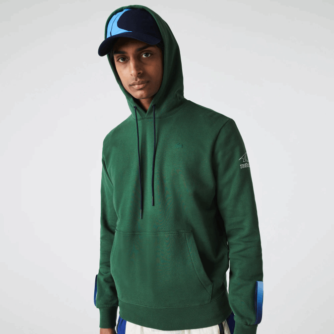 vert bleu marine nl7 V6HV1123 Hommes Lacoste sweat à capuche sport x theo curin en coton bio