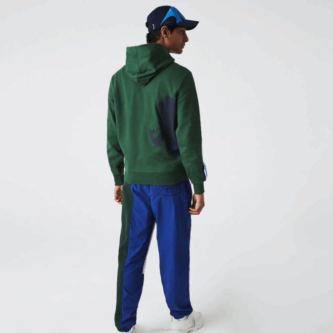 vert bleu marine nl7 V6HV1123 Hommes Lacoste sweat à capuche sport x theo curin en coton bio