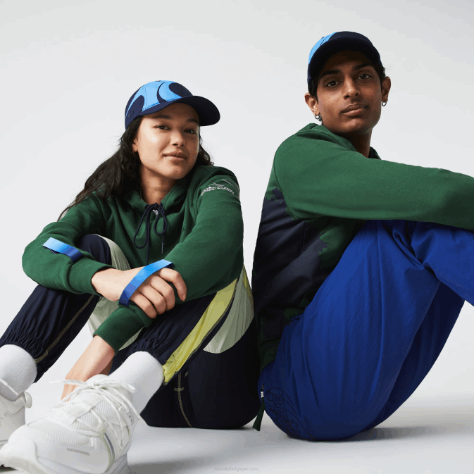 vert bleu marine nl7 V6HV1123 Hommes Lacoste sweat à capuche sport x theo curin en coton bio