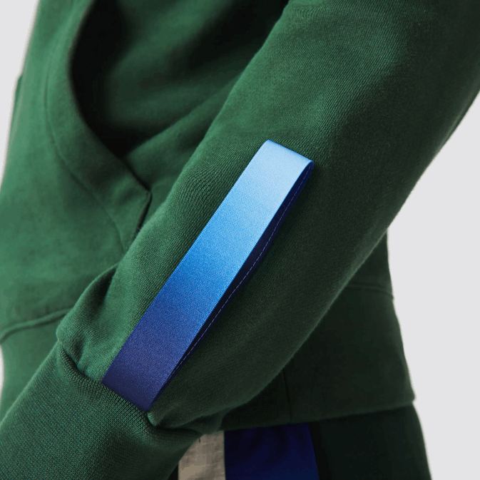 vert bleu marine nl7 V6HV1123 Hommes Lacoste sweat à capuche sport x theo curin en coton bio