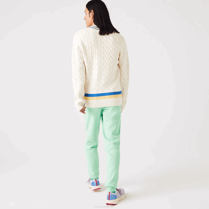 vert clair 0vz V6HV1125 Hommes Lacoste pantalon de survêtement fuselé en polaire