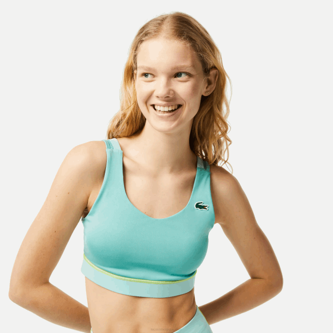 vert clair cr5 V6HV2453 femmes Lacoste brassière de sport en polyester recyclé ultra sec sport