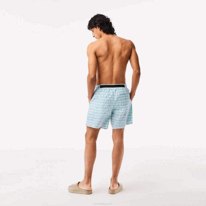 vert clair cr5 V6HV525 Hommes Lacoste maillot de bain imprimé bicolore