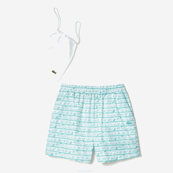 vert clair cr5 V6HV525 Hommes Lacoste maillot de bain imprimé bicolore