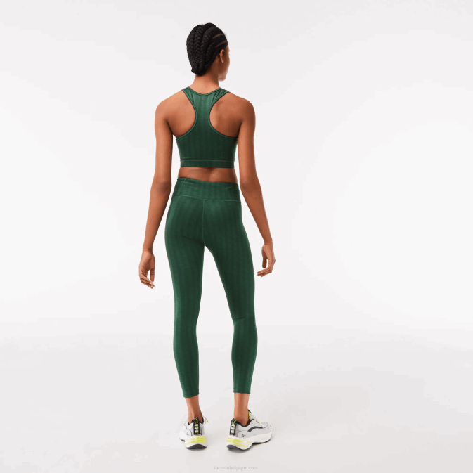 vert d1r V6HV2573 femmes Lacoste legging sport taille haute imprimé all-over