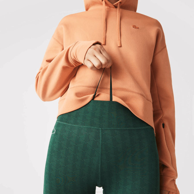 vert d1r V6HV2573 femmes Lacoste legging sport taille haute imprimé all-over