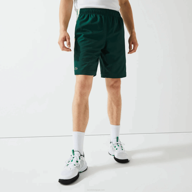vert jaune blanc 117 V6HV1362 Hommes Lacoste short sport léger à bandes contrastées