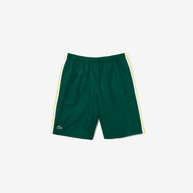 vert jaune blanc 117 V6HV1362 Hommes Lacoste short sport léger à bandes contrastées