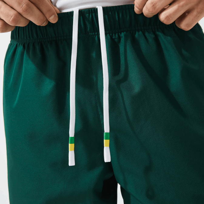vert jaune blanc 117 V6HV1362 Hommes Lacoste short sport léger à bandes contrastées