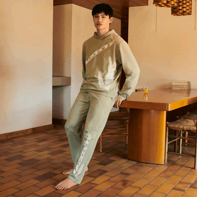 vert kaki g21 V6HV547 Hommes Lacoste sweat à capuche effet croco