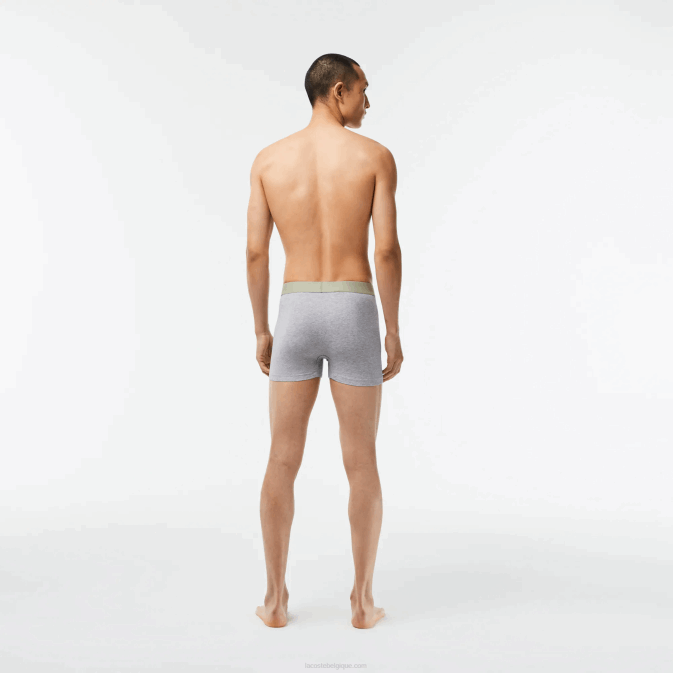 vert kaki gris chine gc9 V6HV447 Hommes Lacoste Lot de 3 boxers en jersey à logo imprimé