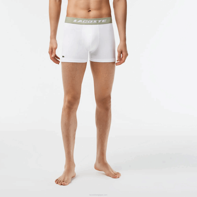 vert kaki gris chine gc9 V6HV447 Hommes Lacoste Lot de 3 boxers en jersey à logo imprimé