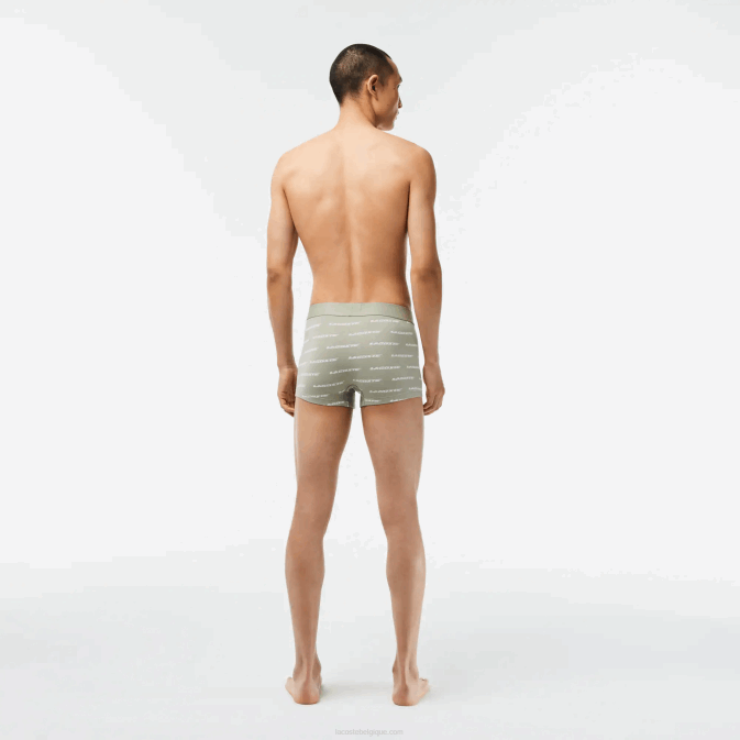 vert kaki gris chine gc9 V6HV467 Hommes Lacoste Lot de 3 boxers taille contrastante