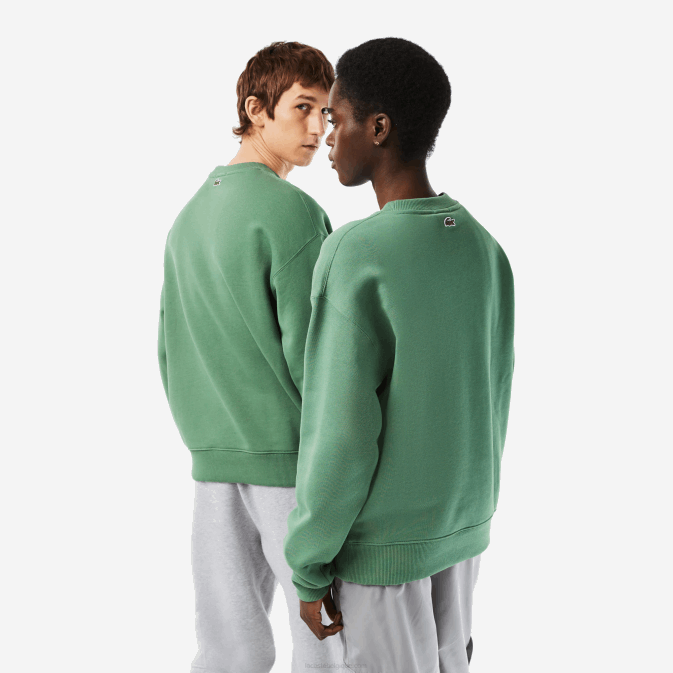 vert kaki kx5 V6HV325 Hommes Lacoste sweat ample à écusson crocodile
