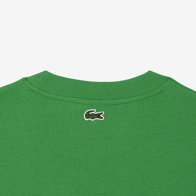 vert l94 V6HV256 Hommes Lacoste t-shirt ample à col rond et imprimé crocodile
