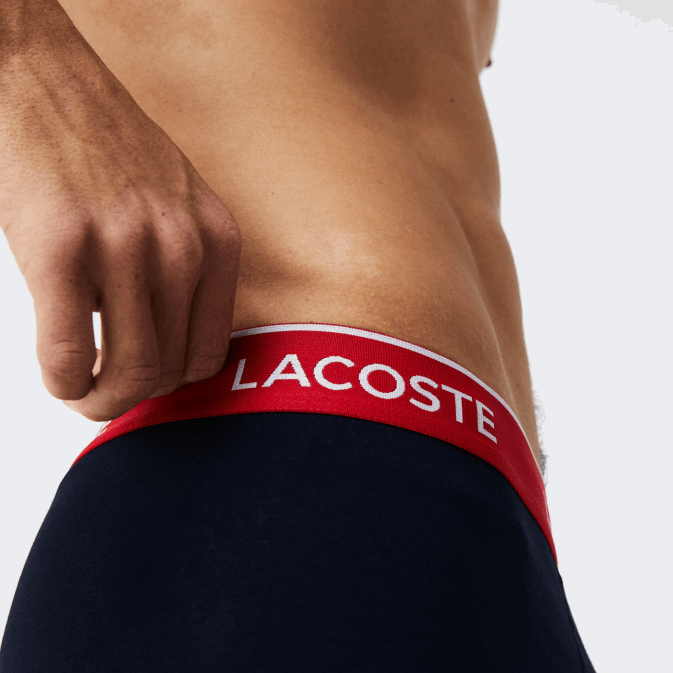 vert rouge bleu marine hy0 V6HV1416 Hommes Lacoste Lot de 3 boxers longs en coton
