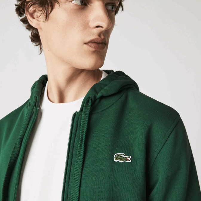 vert s30 V6HV1163 Hommes Lacoste sweat bi-matière sport léger