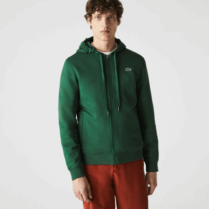 vert s30 V6HV1163 Hommes Lacoste sweat bi-matière sport léger