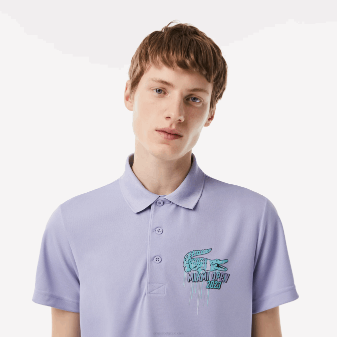 violet 3k0 V6HV207 Hommes Lacoste polo en piqué sport miami open edition