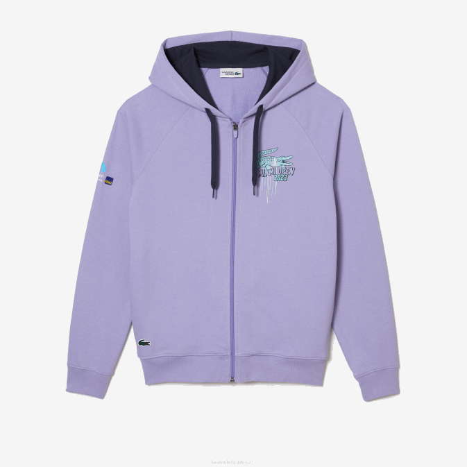 violet 3k0 V6HV356 Hommes Lacoste sweat à capuche sport miami open edition