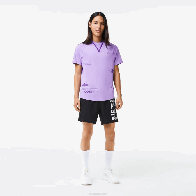 violet 6md V6HV827 Hommes Lacoste t-shirt sport en jersey stretch