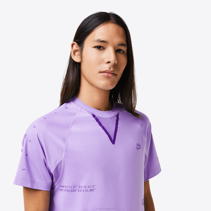 violet 6md V6HV827 Hommes Lacoste t-shirt sport en jersey stretch