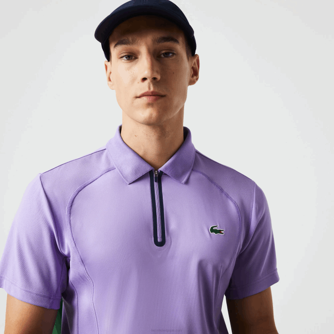 violet bleu marine 6gp V6HV869 Hommes Lacoste polo sport thermorégulateur en piqué ultra sec