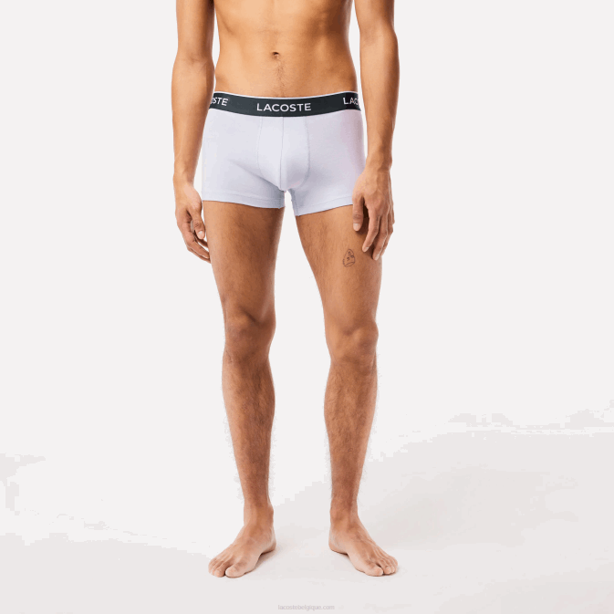 violet bleu marine gris chine ggj V6HV482 Hommes Lacoste lot de 3 boxers casual