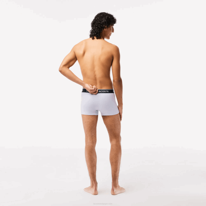 violet bleu marine gris chine ggj V6HV482 Hommes Lacoste lot de 3 boxers casual