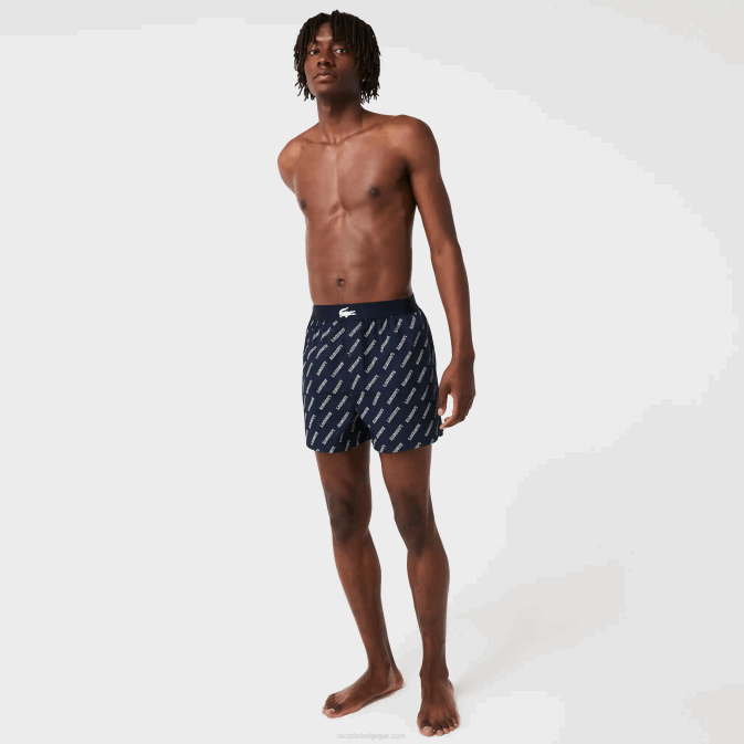 vuc bleu marine V6HV1578 Hommes Lacoste lot de 3 boxers en coton ultra doux
