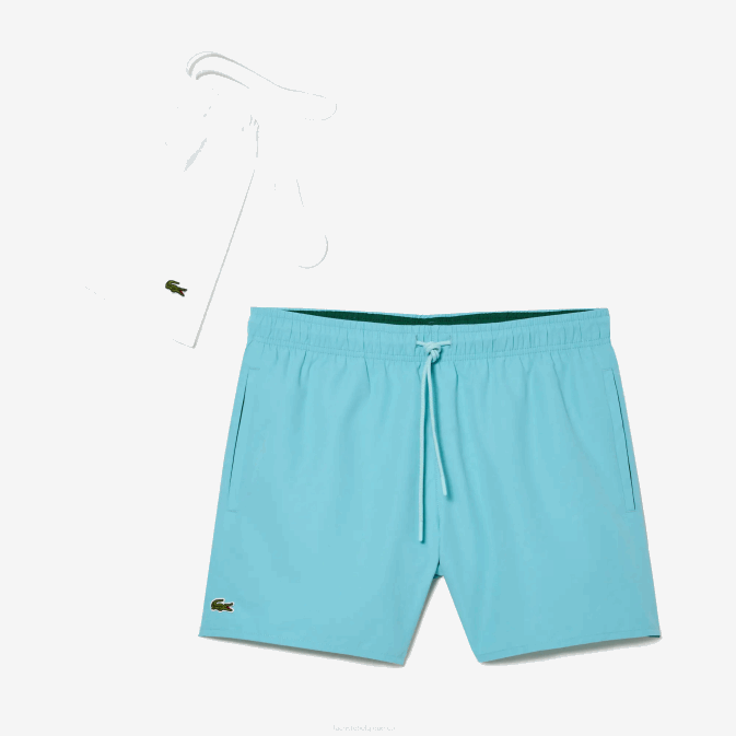 vyi vert turquoise V6HV543 Hommes Lacoste short de bain léger à séchage rapide