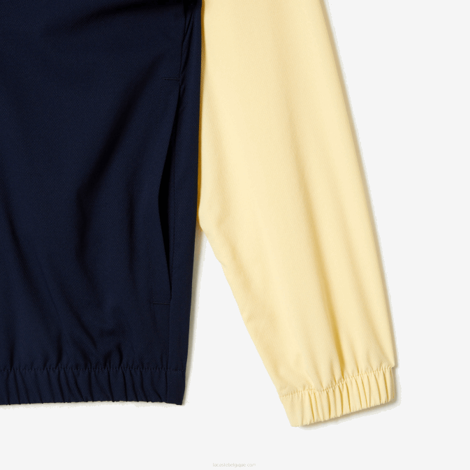 wim bleu marine jaune V6HV375 Hommes Lacoste sweat zippé sport édition roland garros