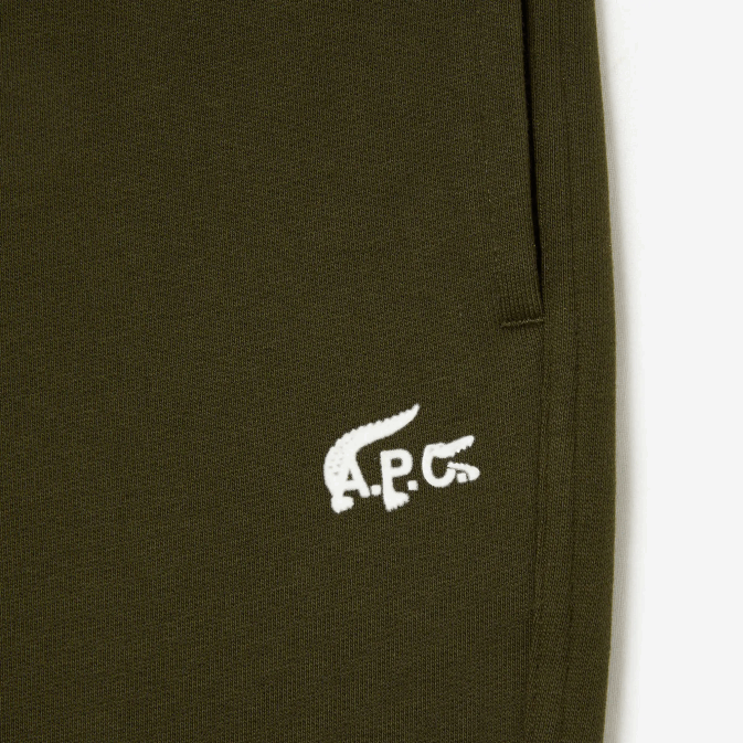 wtw vert kaki V6HV1196 Hommeslacoste x apc pantalon de survêtement en molleton de coton