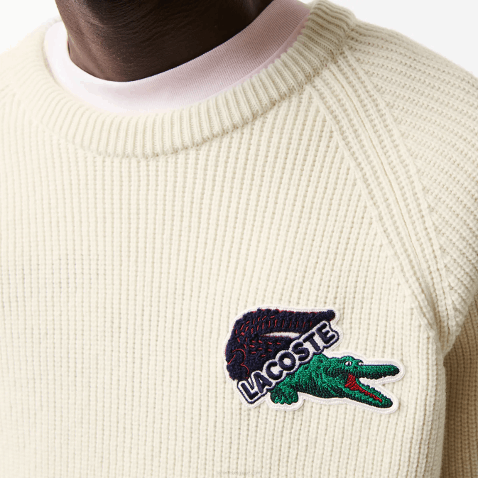 xfj blanc V6HV1381 Hommes Lacoste pull crocodile