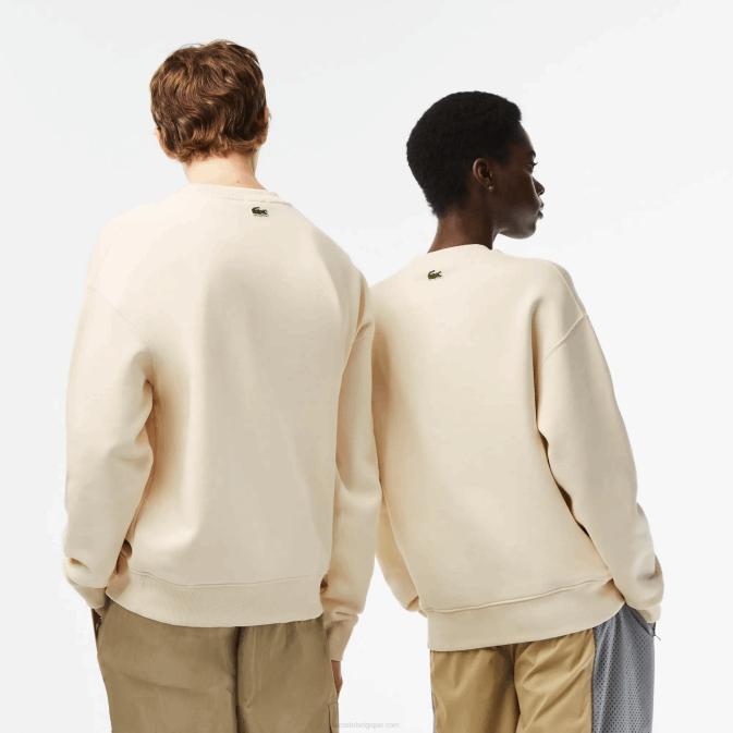 xfj blanc V6HV324 Hommes Lacoste sweat ample à écusson crocodile
