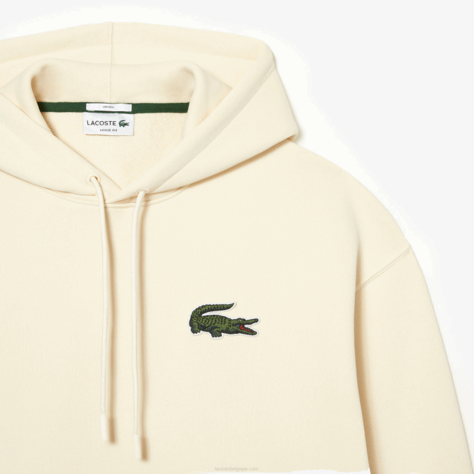 xfj blanc V6HV365 Hommes Lacoste sweat ample à capuche en coton bio