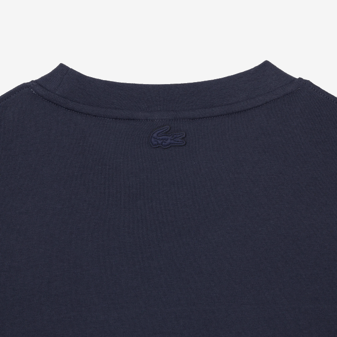 xie bleu V6HV148 Hommes Lacoste t-shirt ample imprimé à manches longues