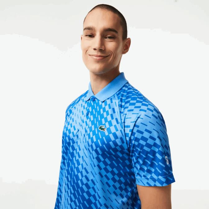 yiq bleu V6HV108 Hommes Lacoste polo tennis x novak djokovic fan version