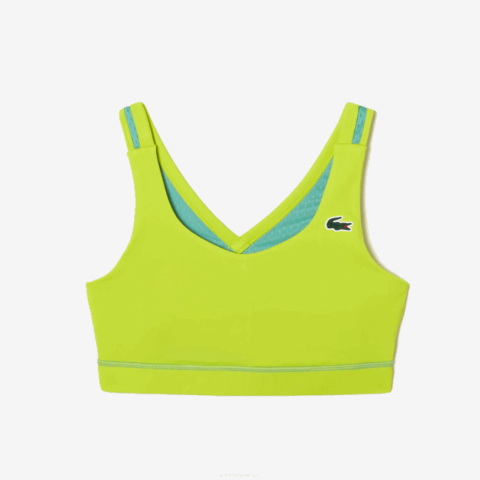 yiz vert jaune V6HV2454 femmes Lacoste brassière de sport en polyester recyclé ultra sec sport