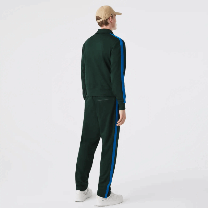 yzp vert V6HV1077 Hommes Lacoste pantalon de survêtement à bandes latérales contrastantes