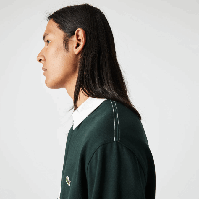 yzp vert V6HV1687 Hommes Lacoste polo de rugby ample de marque