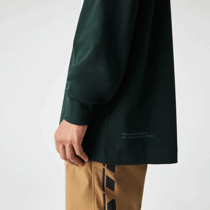 yzp vert V6HV1687 Hommes Lacoste polo de rugby ample de marque